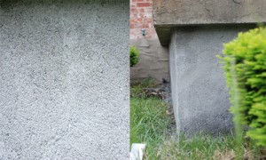 The porch foundation stucco closed off the damaged area nicely and made a nice waterproof surface protecting the foundation.